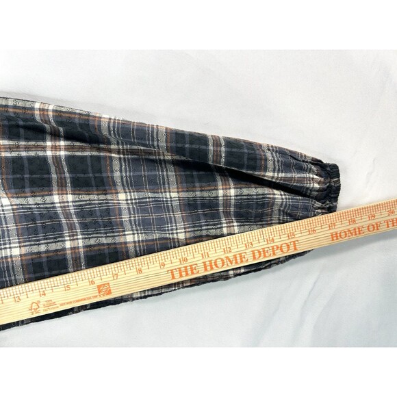 Universal Thread Plaid Puff Sleeve Baby Doll Peasant Blouse Women’s Size S - Picture 8 of 10